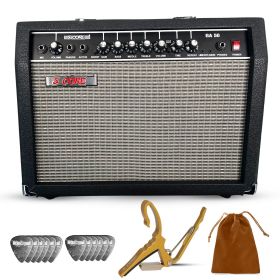 5 Core Guitar Amp 50 Watt Electric Amplifier w Built in 8" Speaker Portable Mini Amps w Aux