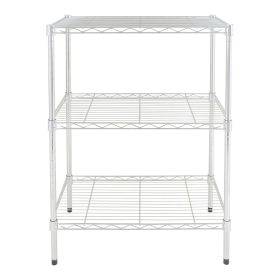 3-Tier Multipurpose Wire Shelving Rack, Chrome Color, 750lbs Load Capacity