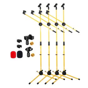 5 Core Microphone Stand Floor 2 Mic Clips Universal Adjustable 63" Tripod Mic Stands w Boom Armv