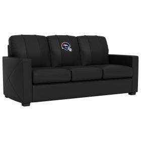 Silver Sofa with Denver Broncos Helmet Logo