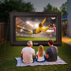 16FT Inflatable Projector Screen, Inflatable Movie Screen Outdoor With 250W Air Blower Projector Screen Oxford Fabric Material Blow Up Screen For (Option: Black)