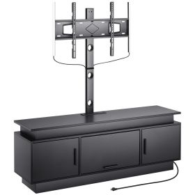 52" TV Stand with Mount for up to 75 in TVs, Entertainment Center with Power Outlet & LED Lights (TV Cabinet Size: 52 inch TV Cabinet, Cabinet Type: Closed Type)