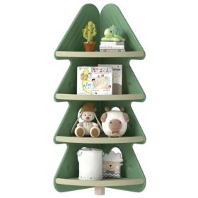 4-Tier Kids Christmas Tree Corner Bookshelf, Anti-Falling Guardrails & Anti-Tipping Kit For 3 Years (Option: Defaulttitle)